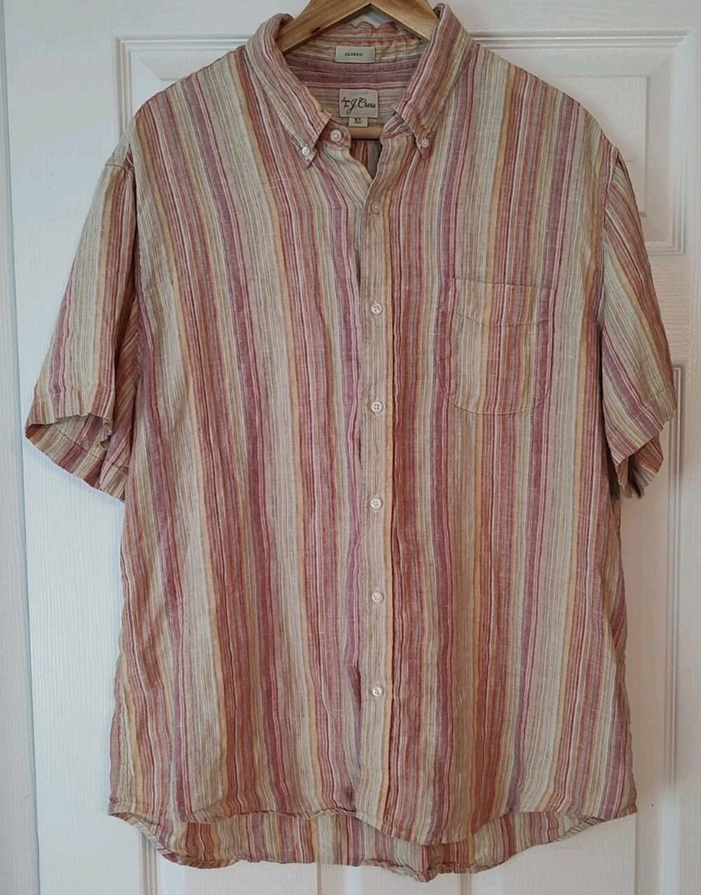 Men's J. Crew Shirt Baird McNutt Irish Linen Classic Button Down Pocket - XL